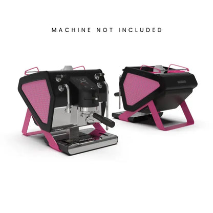 Sanremo Studded Panel for YOU Espresso Machine Fuchsia leather with nickel studs