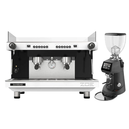 Sanremo Zoe Competition 2 Group Espresso Machine + SR64 EVO Pro Sense Grinder - Commercial Bundle Kit Black and White