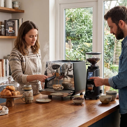 Victoria Arduino E1 Prima Espresso Machine + Fiorenzato All Ground Sense Commercial Bundle Kit