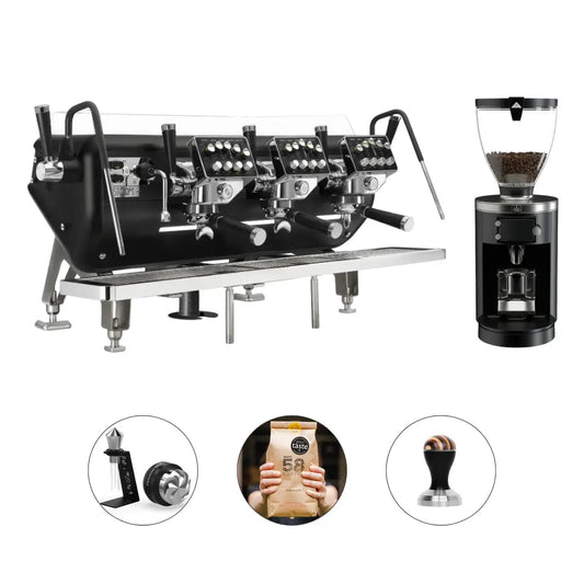Barista Attitude Storm Profilo 2 Group Espresso Machine + Mahlkonig E80W GBS Grinder - Commercial Bundle Kit