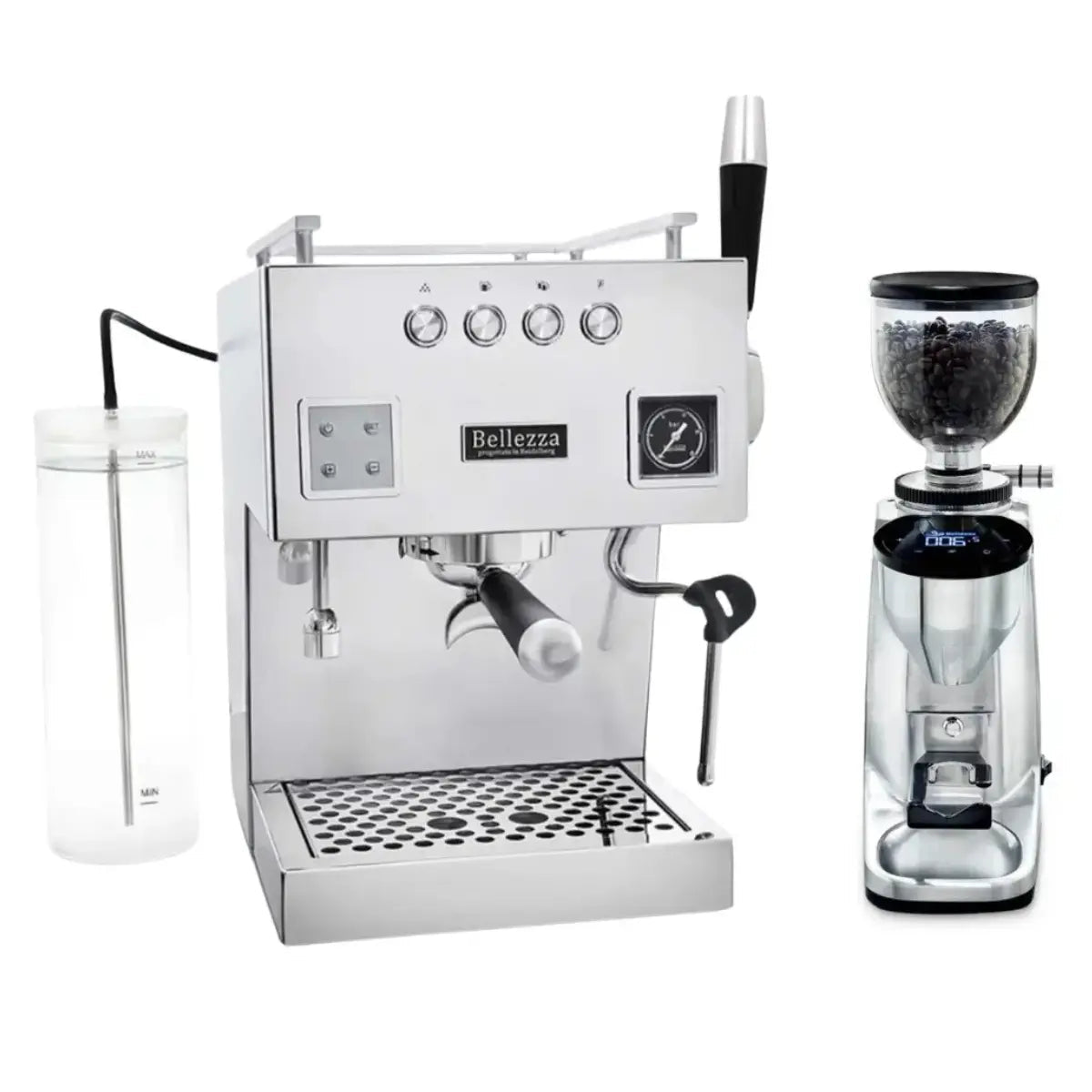 Bellezza - Bellezza Home Espresso Bundle - Bellona Dual Boiler Espresso & Piccola Grinder - Espresso Machine - Prime Coffee Suppliers