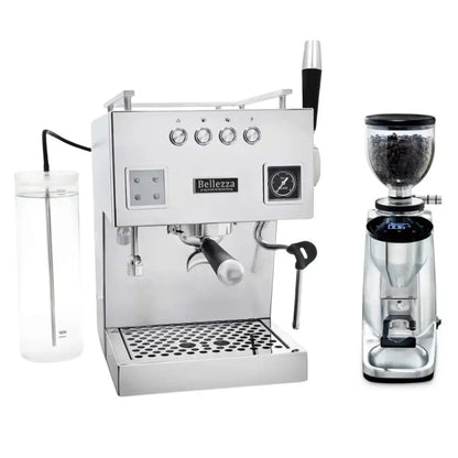 Bellezza - Bellezza Home Espresso Bundle - Bellona Dual Boiler Espresso & Piccola Grinder - Espresso Machine - Prime Coffee Suppliers