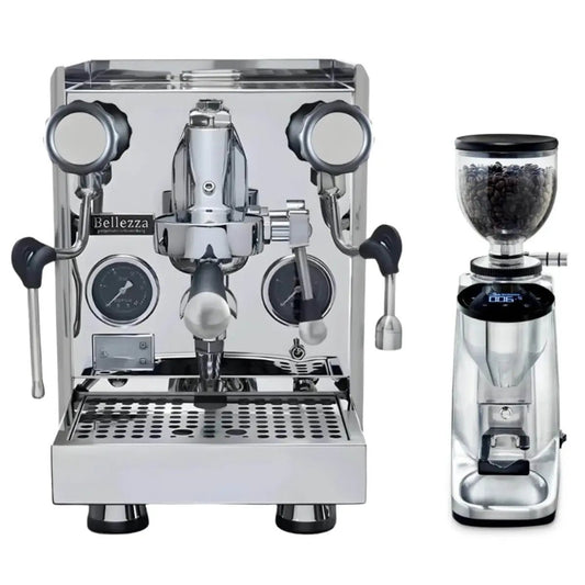 Bellezza - Bellezza Home Espresso Bundle - Giulia and Giulia Leva Espresso & Piccola Grinder - Espresso Machine - Prime Coffee Suppliers