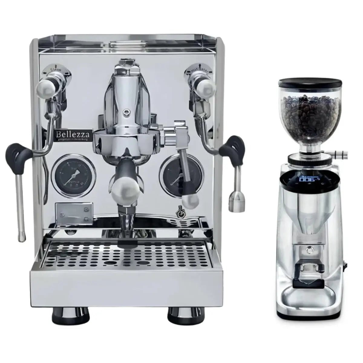 Bellezza - Bellezza Home Espresso Bundle - Giulia and Giulia Leva Espresso & Piccola Grinder - Espresso Machine - Prime Coffee Suppliers