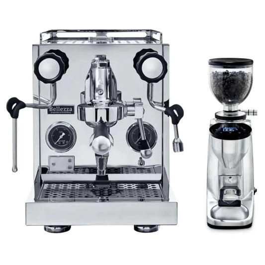 Bellezza - Bellezza Home Espresso Bundle - Inizio R and Inizio R Leva Espresso & Piccola Grinder - Espresso Machine - Prime Coffee Suppliers