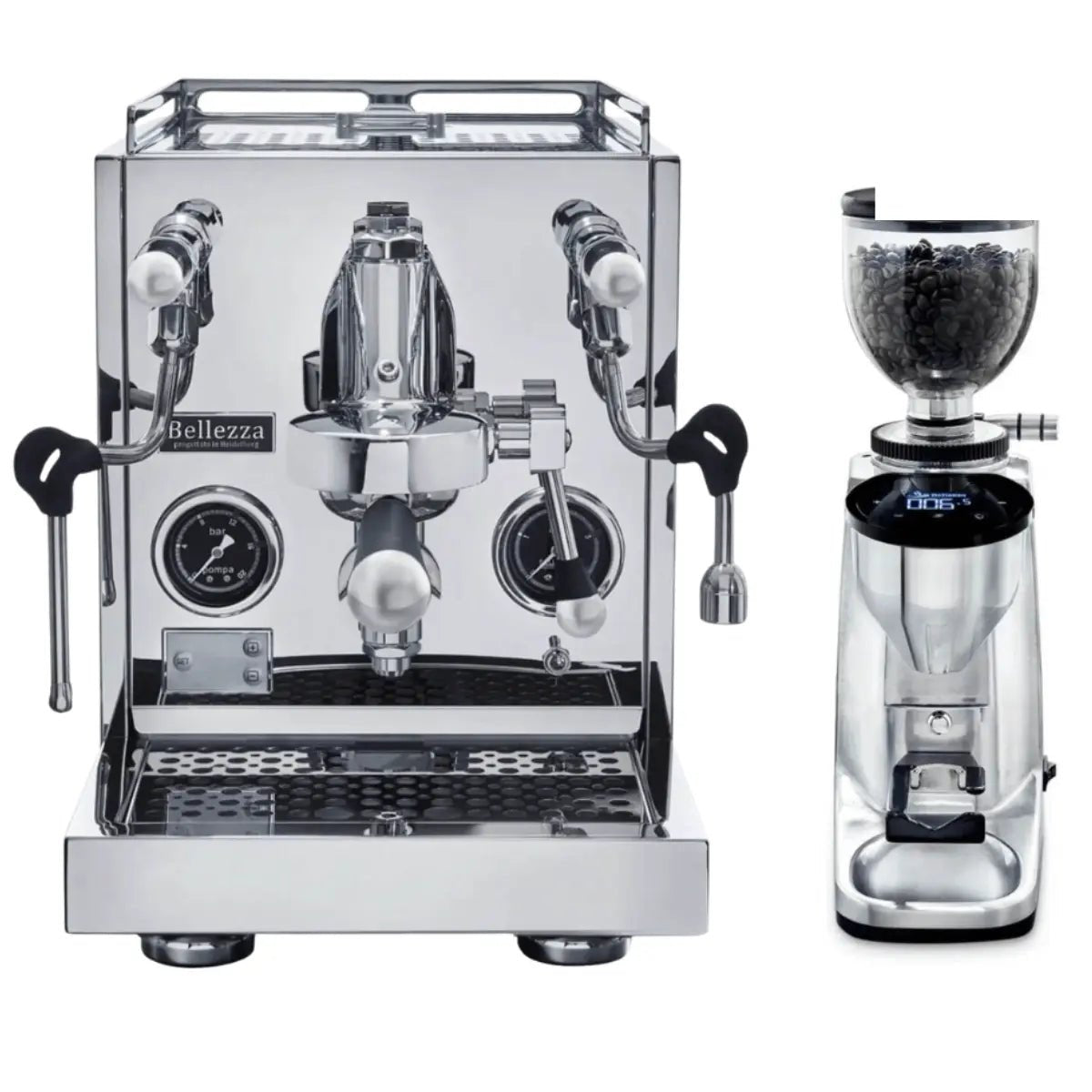 Bellezza - Bellezza Home Espresso Bundle - Inizio R and Inizio R Leva Espresso & Piccola Grinder - Espresso Machine - Prime Coffee Suppliers