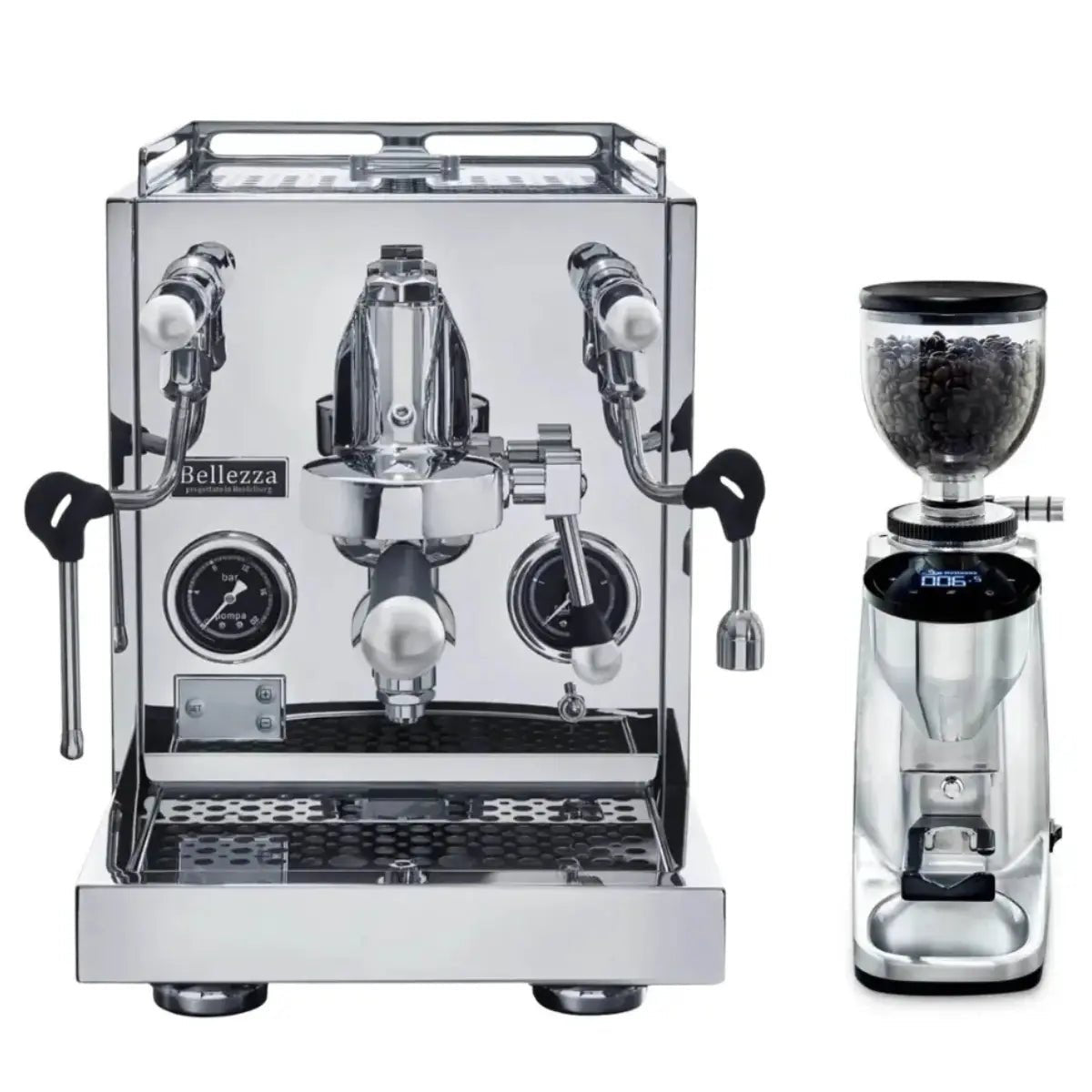 Bellezza - Bellezza Home Espresso Bundle - Inizio V and Inizio V Leva Espresso & Piccola Grinder - Espresso Machine - Prime Coffee Suppliers