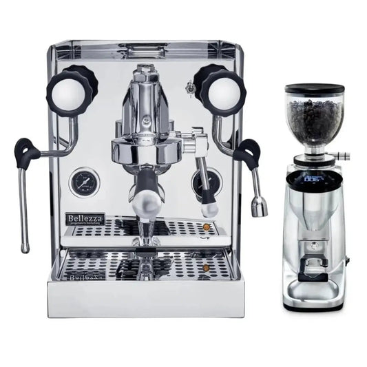Bellezza - Bellezza Home Espresso Bundle - Valentina Leva Espresso & Piccola Grinder - Espresso Machine - Prime Coffee Suppliers