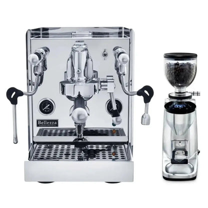 Bellezza - Bellezza Home Espresso Bundle - Valentina Leva Espresso & Piccola Grinder - Espresso Machine - Prime Coffee Suppliers