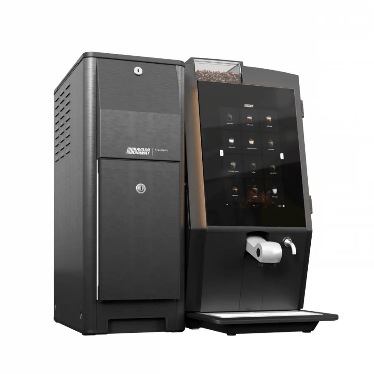 Bravilor Esprecious 21L Fresh Milk, Bean to Cup Coffee Machine + Instant Canister + Added Grinder