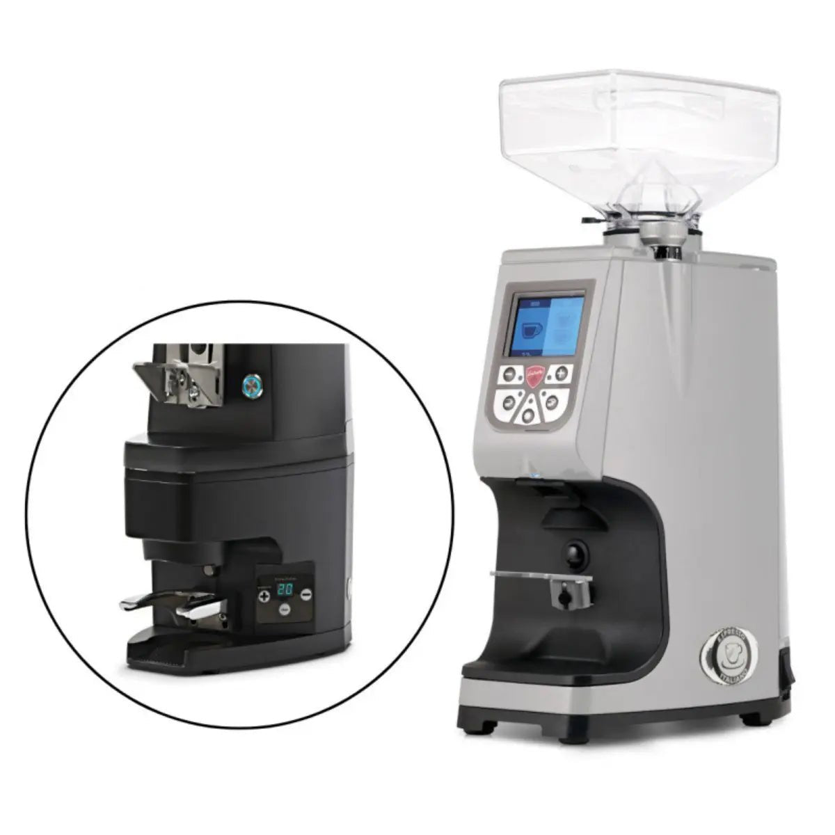 JESUK - Eureka Atom 60 Espresso Grinder + Eureka Atom Automatic Tamper - Silver - Espresso Grinder - Prime Coffee Suppliers