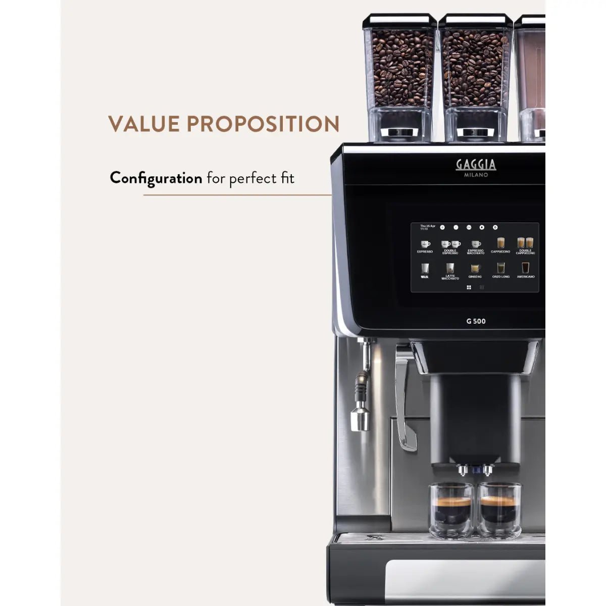 Gaggia - Gaggia Milano G500 Kalea 250 - Cup Bean - to - Cup with Z4000 Brewer Coffee Machine - Coffee Machine - Prime Coffee Suppliers