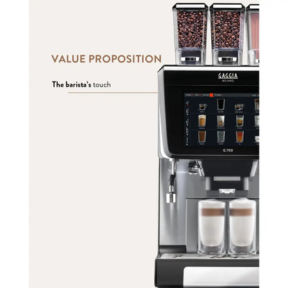 Gaggia - Gaggia Milano G700 Premium 300 - Cup Bean - to - Cup Espresso Machine - with 10" Touchscreen - Coffee Machine - Prime Coffee Suppliers