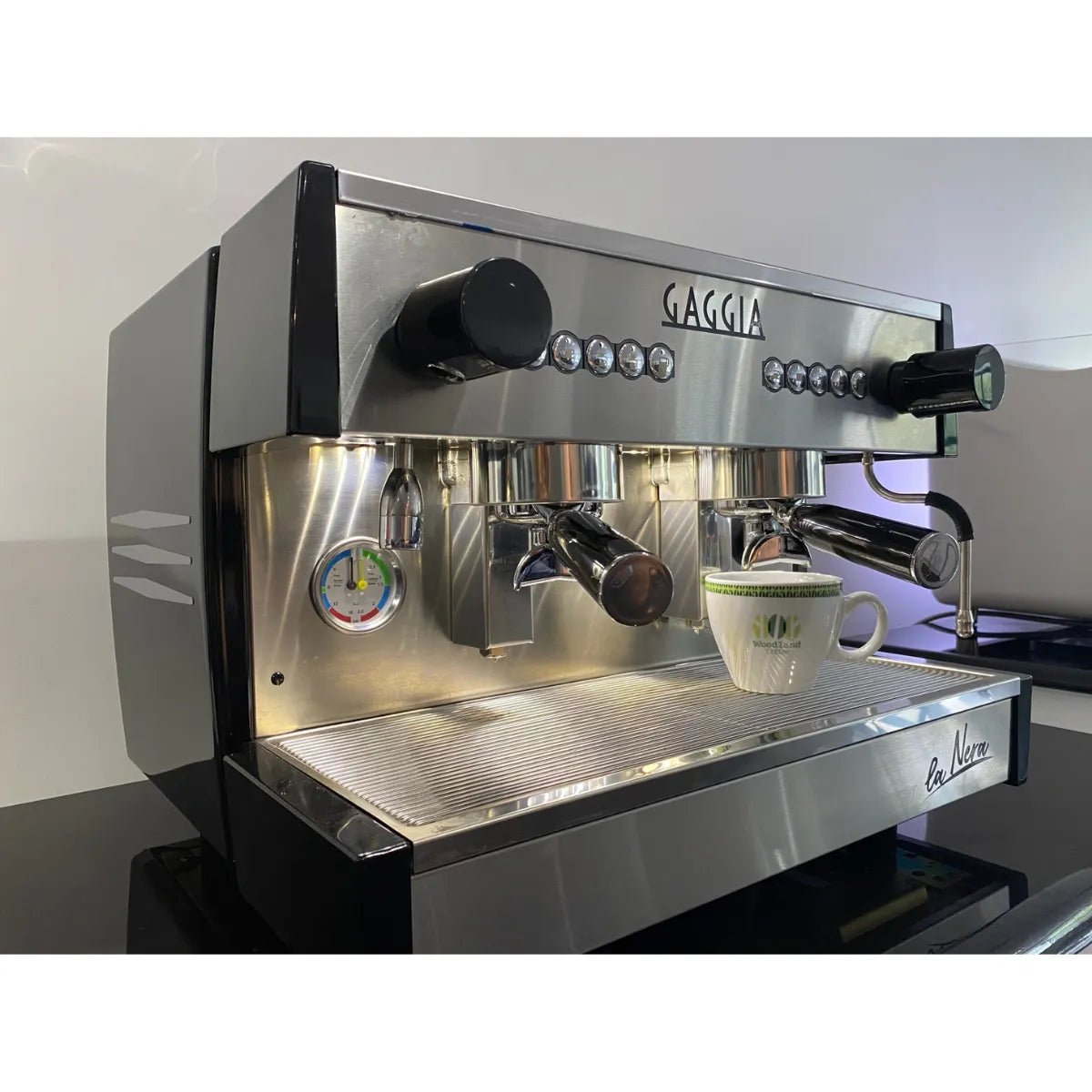 Gaggia Milano La Nera 2 Group Espresso Machine -  Stainless Steel With Copper Boiler and Smartia Connect - Prime Coffee