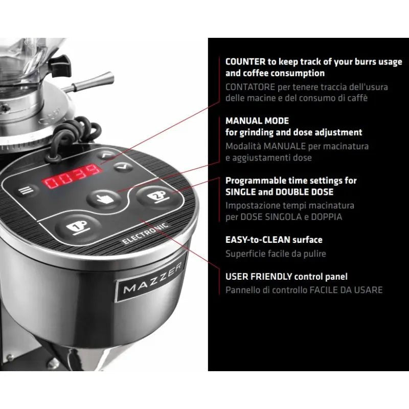 Mazzer - Mazzer Mini Filter Electronic Coffee Grinder - 64mm Burrs - Coffee Grinder - Prime Coffee Suppliers