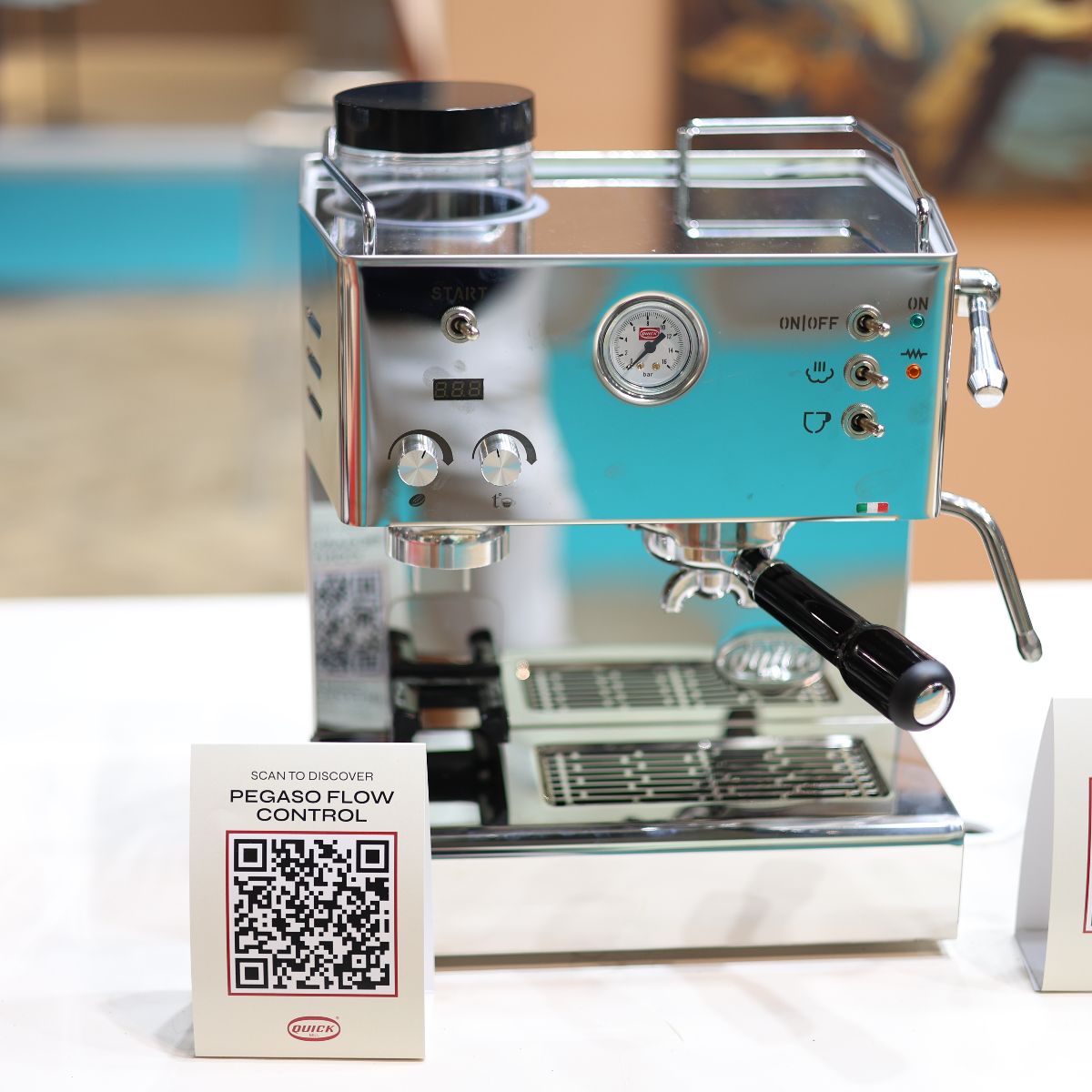 Quick Mill - Quick Mill Pegaso Flow Control Espresso Machine - with Integrated Coffee Grinder - Prime Coffee Suppliers