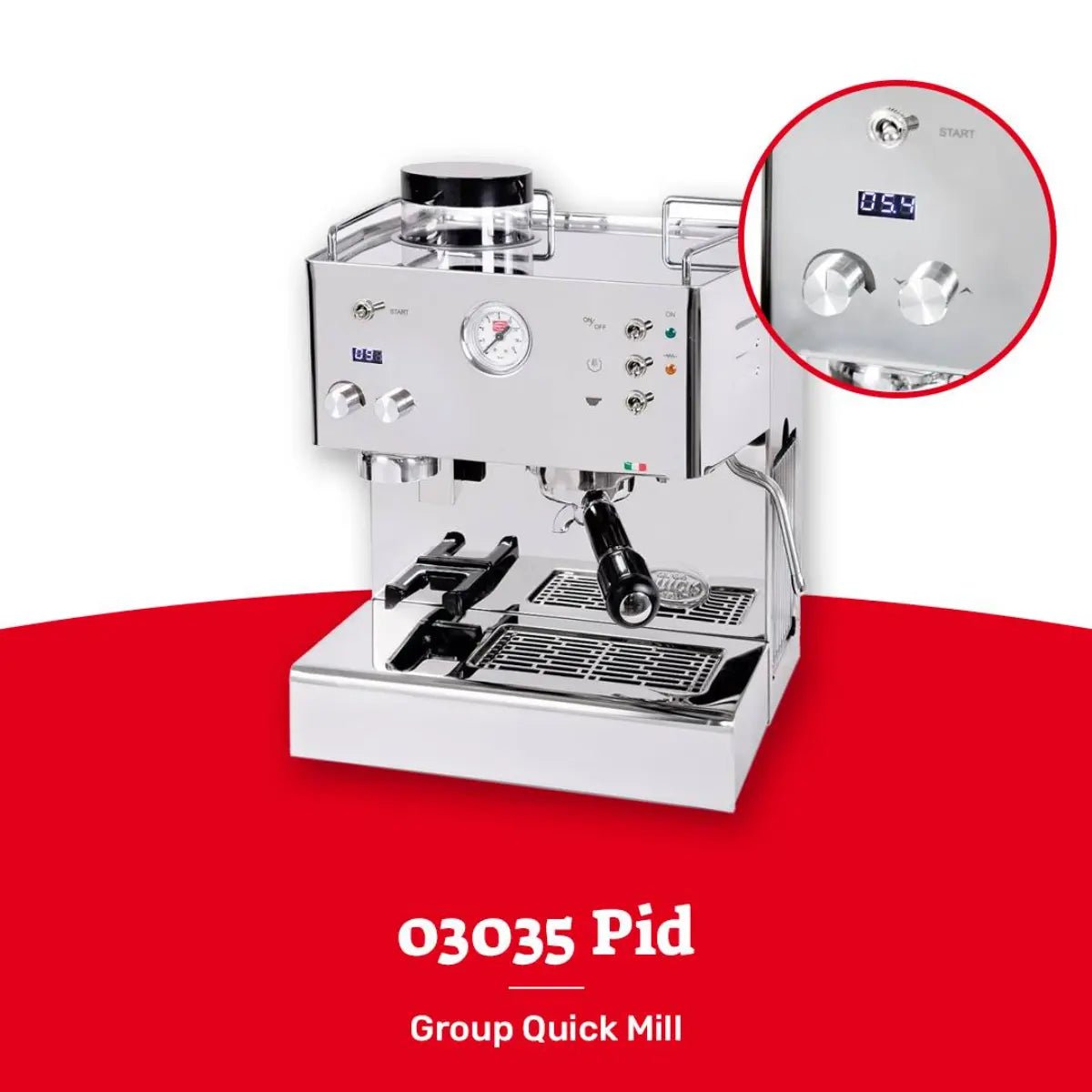 Quick Mill - Quick Mill Pegaso PID Espresso Machine - with Integrated Coffee Grinder  - Prime Coffee Suppliers