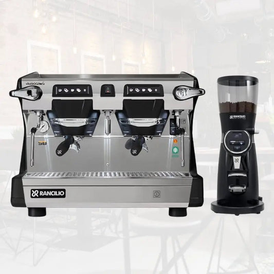 Rancilio - Rancilio Classe 5 ECO USB 2 Group Compact Espresso Machine + Rancilio Kryo Elite 65 OD Espresso Grinder Commercial Bundle Kit - Espresso Machine - Prime Coffee Suppliers