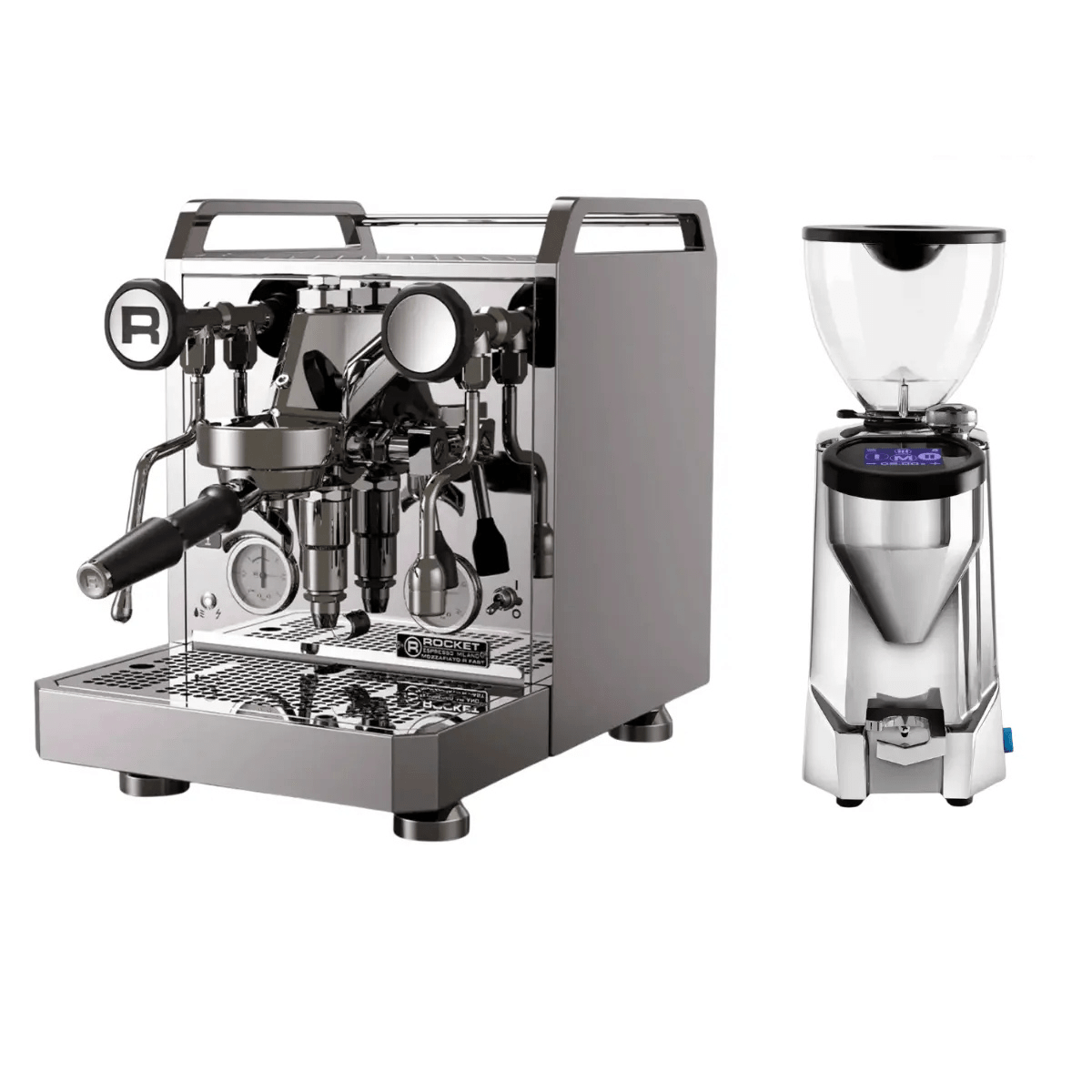 Rocket Espresso - Rocket Mozzafiato R Fast Espresso Machine + Fausto Grinder - Home Bundle Kit - Espresso Machine - Prime Coffee Suppliers