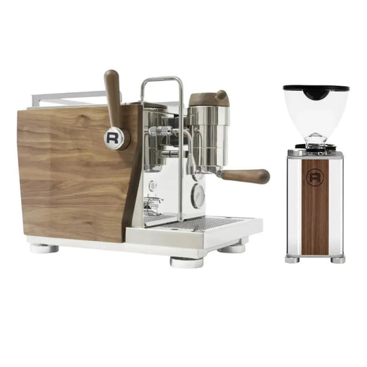 Rocket Espresso - Rocket R Nine One Wooden Espresso Machine + Giannino Grinder - Home Bundle Kit - Coffee Machine - Prime Coffee Suppliers