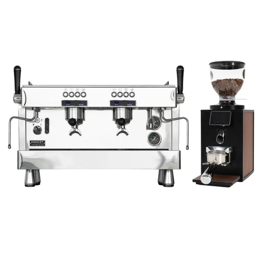 Rocket Espresso - Rocket R9 2 Group Coffee Machine + Bentwood H75 Coffee Grinder - Commercial Bundle Kit - Espresso Machine - Prime Coffee Suppliers