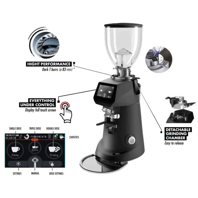 Sanremo - Sanremo SR83 E Pro Grinder - Flat 83mm Dark - T Burr - Coffee Grinder - Prime Coffee Suppliers